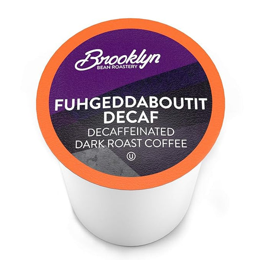 Brooklyn Beans Coffee Pods, Fuhgeddaboutit Decaf - Compatible with Keurig K Cup Brewers Including 2.0 Coffee Makers, 40 Count, Bold and Rich