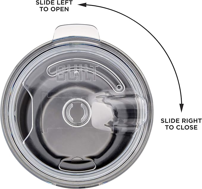BUILT Double Walled Stainless Steel Tumbler Set with Replacement Lid, 2 Reusable Tritan Wire Straw Cleaning Brush in Gift Box, 1 Count (Pack of 1), Black, 30 fl.oz.