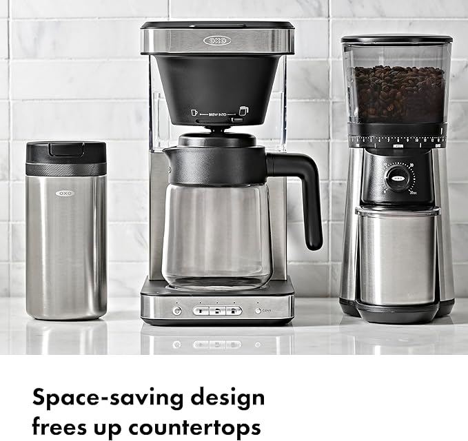 OXO Brew 8-Cup Coffee Maker with Podless Single-Serve Function and Glass Carafe