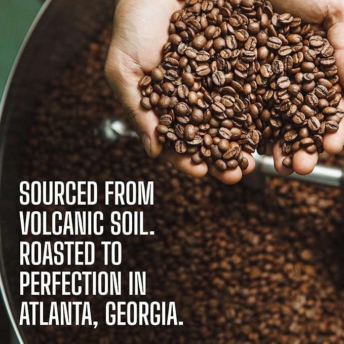 Volcanica Espresso Whole Beans Coffee, Dark Roast 100% Arabica, Espresso Roast, Bold Sweet Flavor, Fresh Roasted, Kosher, Vegan, Gluten-Free, 16 oz