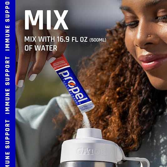 Propel Electrolyte Enhanced Water Drink Mix Powder Packets,Watermelon,Zero Calorie & Zero Sugar Hydration with Electrolytes and Vitamins C & E,(Pack of 2)