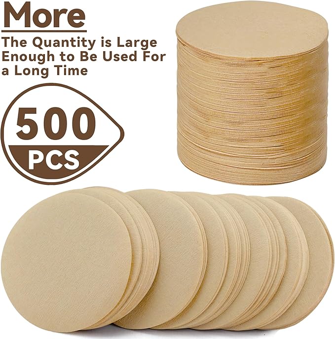 Paper Coffee Filters Compatible with OXO Cold Brew Coffee Maker, 500 Pcs Disposable Brown Filter Paper for OXO 32 Ounce ＆ Compact Cold Brew Maker