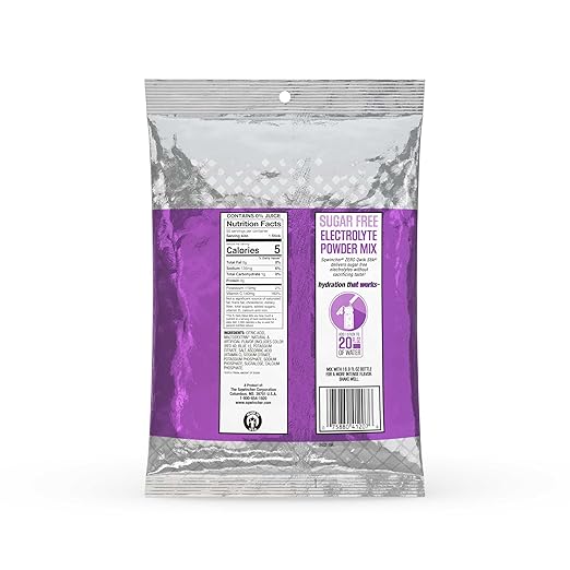 Sqwincher Zero Qwik Stik, Grape, Sugar Free, Low Calorie, Low Sodium Electrolyte Powder Hydration Drink Mix, .11 0z Packet (Pack of 50)