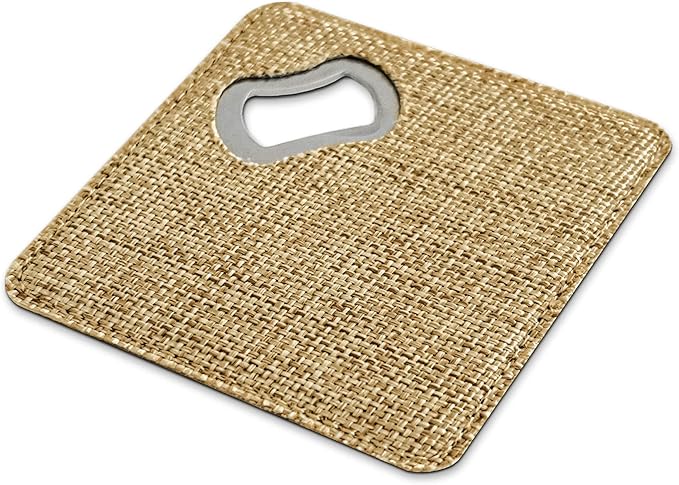 Smile Art Design Burlap Coaster Bottle Opener Blank Burlap Textile Material Personalized Gifts Natural Decor House Warming Farmhouse Living Room Kitchen Wedding Rustic Home Decor