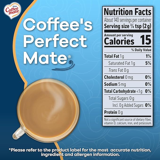 Coffee-mate French Vanilla, Sugar-Free Powdered Coffee Creamer, 10.2-Ounce Units (Pack of 6)