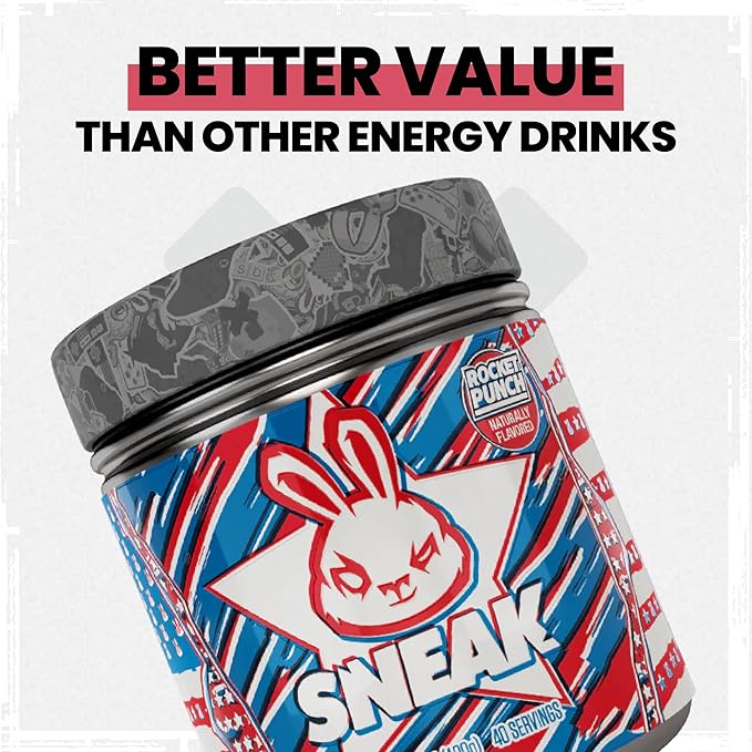 SNEAK Energy Drink Powder | Rocket Punch | No Sugar. No Nasties. Just Natural Caffeine, Focus-Boosting Nootropics | 40 Servings