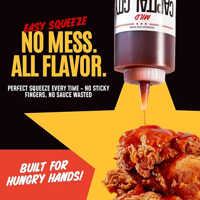 Capital City Mambo Sauce Mild, Washington DC Wing Sauces, Perfect Condiment for Wings Chicken Pork Beef Seafood Burgers Rice or Noodles, 12oz (12 Pack)