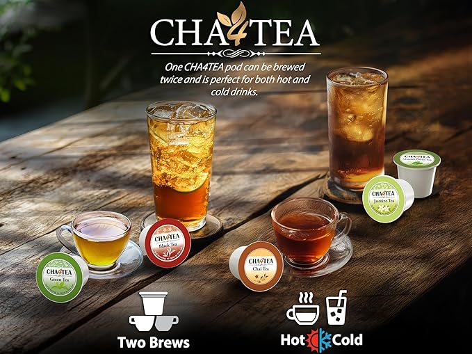 Cha4TEA 36-Count Black Tea Pods Compatible with Keurig K-Cup Brewers