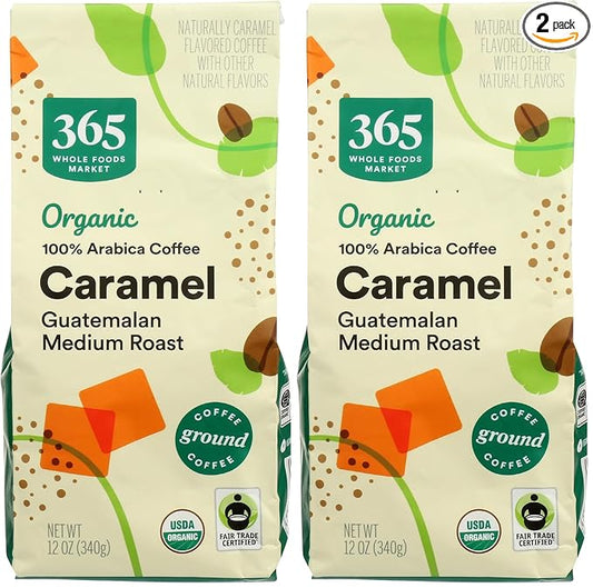 365 by Whole Foods Market, Organic Caramel Ground Coffee, 12 Ounce (Pack of 2)