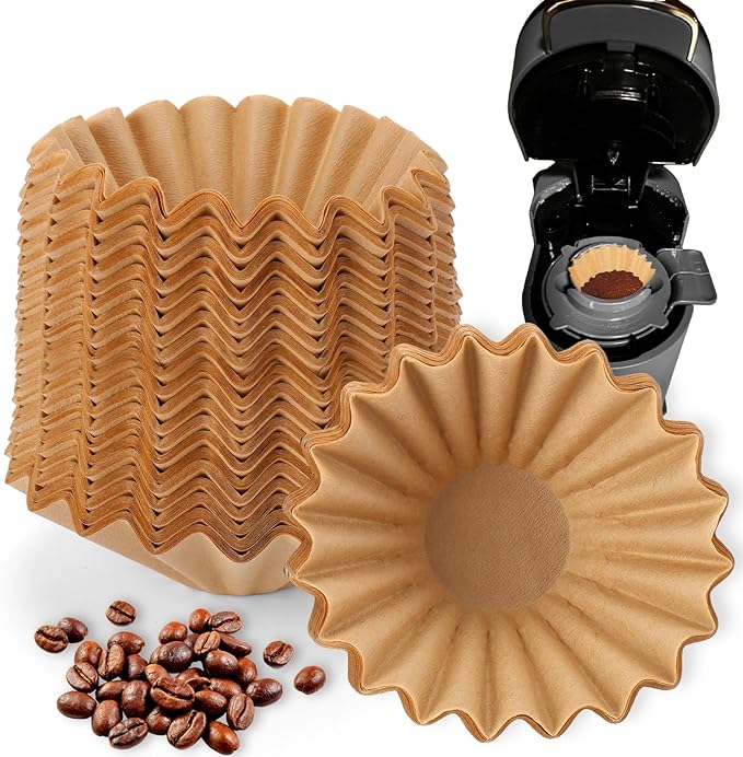 Palksky Unbleached Coffee Filter for Ninja Coffee Maker PB051/PB041,300Count Disposable Cone Filters for Ninja Pod & Grounds Specialty Single-Serve Machine, Brown