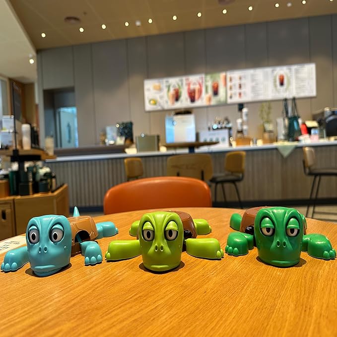 JOD® Turtle Cup Holder, Turtle Coaster with Funny Expression, 2 PCS Cup Holder with Liftable Limbs & Expressive Face for Turtles,Tortoise Lover Gag Gifts Home Decor (2PC-LightGreen)