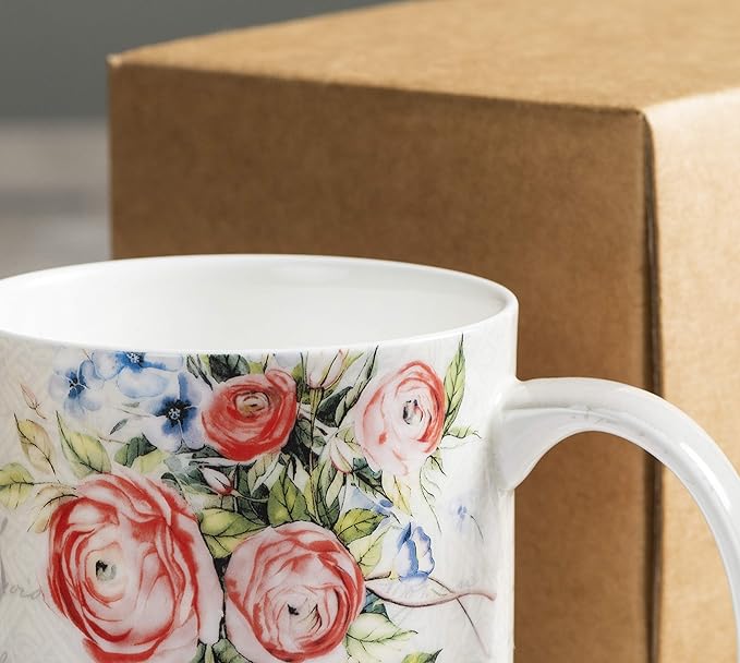 Maison d' Hermine Coffee Mug with Handles Fine Bone China Mugs Pack of One Tea Cups for Hot Beverages Cappuccino Latte Home Restaurant Office Perfect for Gift (Champ De Mars - Paris, 12 Ounce)