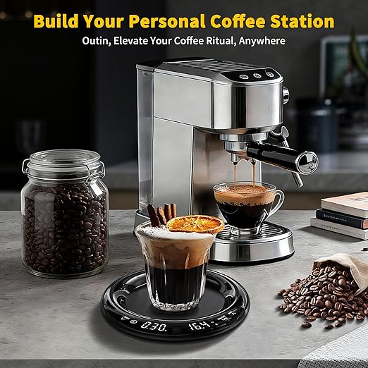Hublaolss Espresso Scale with Timer, 0.1g Precision Coffee Scale for Pour Over & Matcha, 2kg Capacity, Rechargeable with Protective Bag