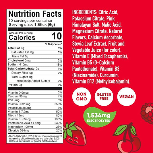 Pirq Hydration - Fruit Punch - Hydration Powder Packets | Electrolyte Drink Mix | Curcumin | B Vitamins | Zero Sugar | Keto Friendly | 10 Sticks
