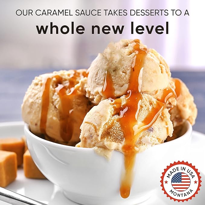 King's Cupboard Bourbon Caramel Sauce - The Perfect Sauce for Ice Cream, Fruit Dip, Topping Desserts, Caramel Drizzle for Coffee - Gluten-Free, Kosher, All Natural Ingredients, Made in USA 10.4 oz - Pack 2