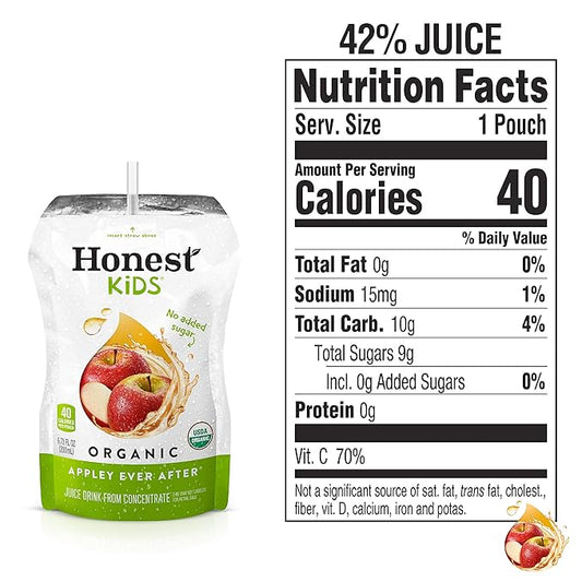 Honest Kids, Organic Juice Drink, Appley Ever After, 6.75 Fl Oz, 8 Pack