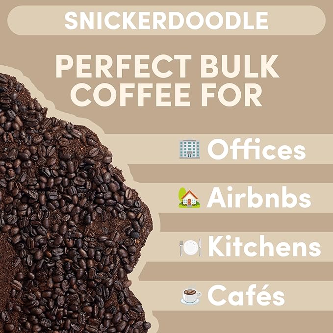 Sarasota Coffee Ground Snickerdoodle Sugar Cookie | Medium Roast Gourmet Flavored Coffee Grounds | Low Acid, Mold Free, Specialty Grade Flavored Bulk Ground Coffee | 5lb (80 oz)