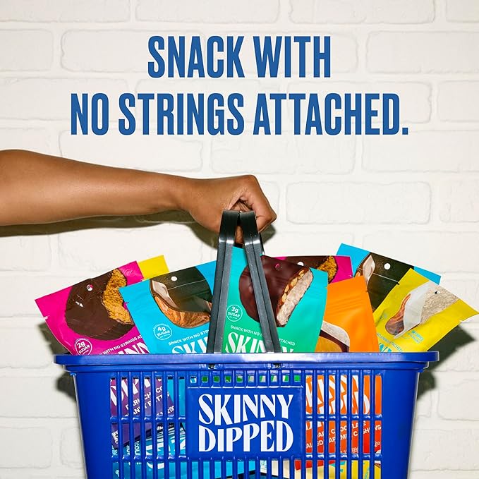 SkinnyDipped Milk Chocolate Peanut Butter Cups, 4g Sugar, Low Sugar, Low Carb, Gluten Free, 3.2oz Bag, 4 Pack (24 Cups Total)