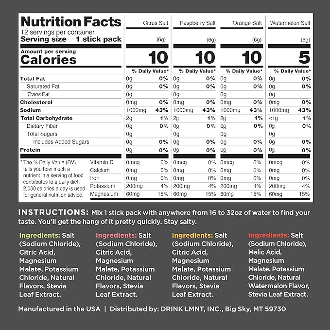 LMNT Zero Sugar Electrolytes - Variety Pack | Drink Mix | 12-Count