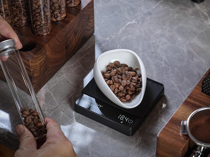 KNODOS Coffee Bean Dosing Cup and RDT Spray Bottle Gift Set Coffee Bar Accessories Ceramic Espresso Dosing Bowl Single Dose Measuring Tray Kit