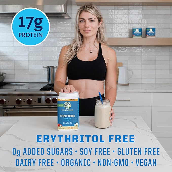 Organic Plant Based Protein Powder | Vegan Organic Protein Powder Vanilla Flavored with BCAA Amino Acids & Hemp Seed Pea Blend | Non-GMO Soy Dairy Filler & Gluten Free (Vanilla, 32 Servings)