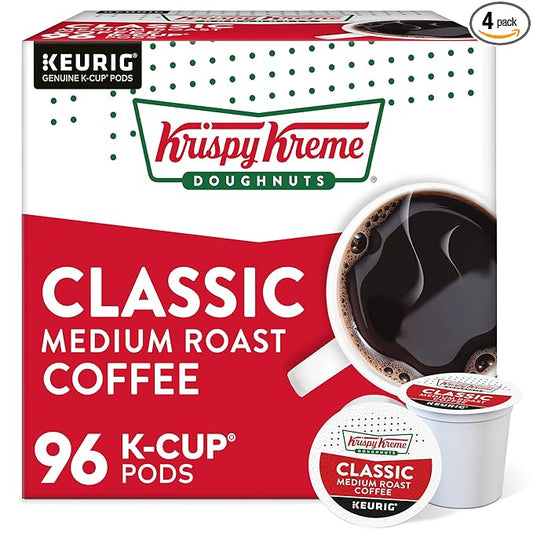 Krispy Kreme Classic Coffee, Keurig Single Serve K-Cup Pods, Medium Roast, 96 Count
