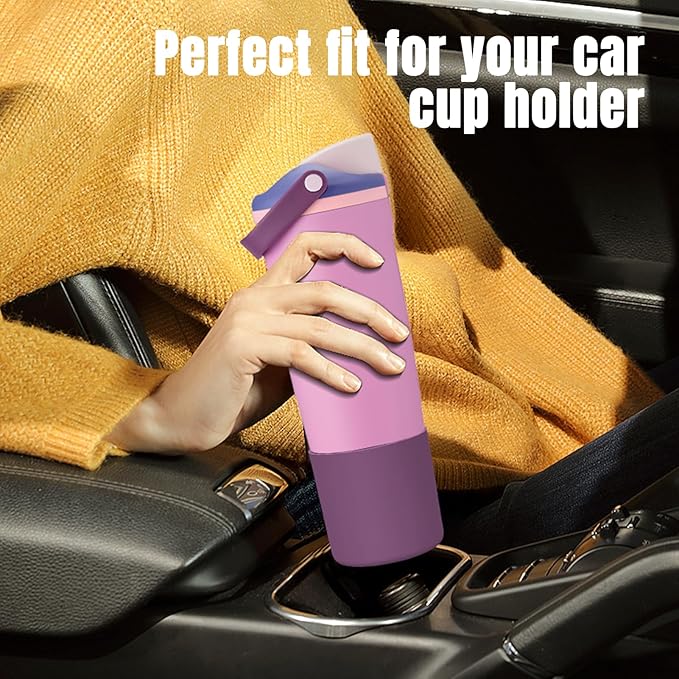Silicone Higher Boot Compatible with Owala 30oz & 40oz FreeSip Sway Bottles & Tumblers, Large Protection Anti-slip Bottom Cover Sleeve for Freesip Sway Tumbler and Bottle (Pretty in Purple B)