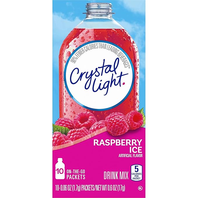 Crystal Light On The Go Raspberry Ice, 10-Packet Boxes (Pack of 4)