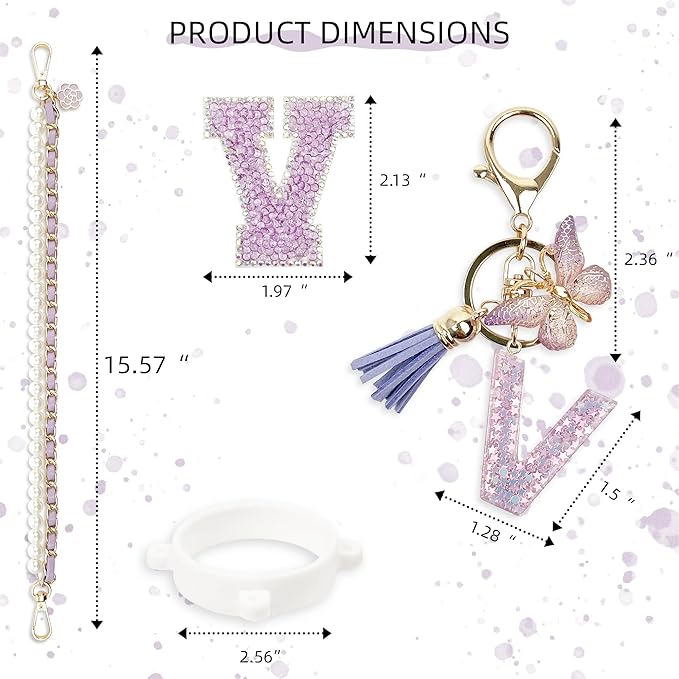 Letter Handle Strap Accessories with Cute Initial Charm Compatible with Owala Water Bottle 24oz 32oz 40oz Owala Kids