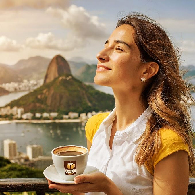Brazil Coffee, Ground Coffee, Premium Brazilian Santos Natural Single Origin Fresh Roasted Ground Coffee | Cubico Coffee | 12 Ounce Bag