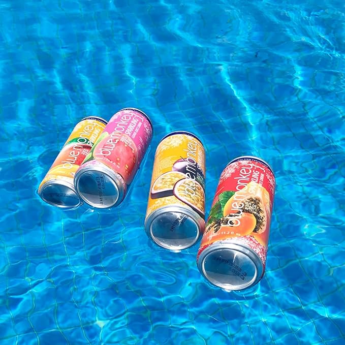 Blue Monkey Sparkling Pineapple Juice - Real Fruit Juice, No Sugar Added, All Natural, Lightly Carbonated, Halal Certified - Refreshing Tropical Sparkling Water Alternative - 11.2oz (330ml) 12 Pack