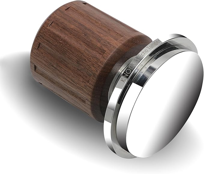 Echo Tamper 54mm with Click Feedback 30lb Walnut Calibrated Espresso Tamper Tool 53.35mm for Breville Portafilter Includes Gift Box + 20lb Replacement Spring
