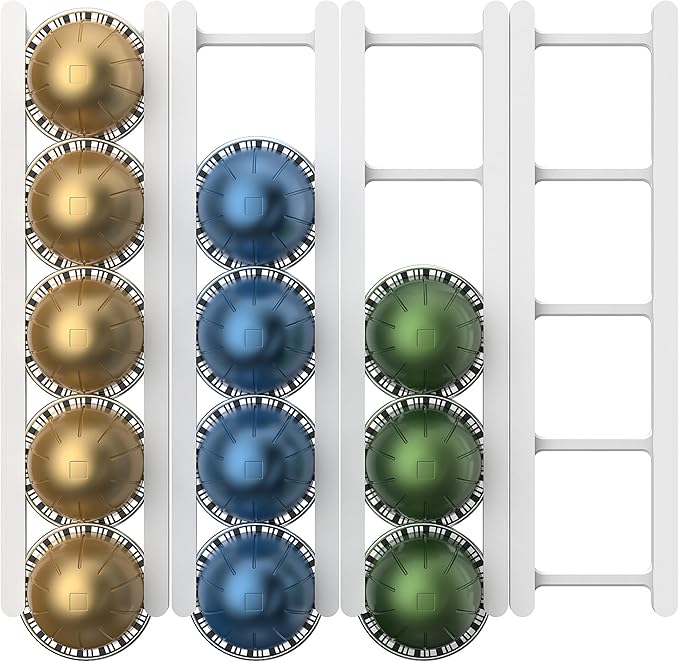 Magnetic Coffee Pod Holder for Nespresso VertuoLine Capsules - Holds 20 Capsules, Coffee Capsule Organizer for Refrigerator - Strong Magnet Mount for Easy Access and Space Saving