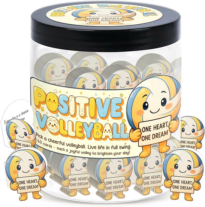 Positive Volleyball Jar With 60 Affirmation Cards – Volleyball Gifts For Women, Men - Teens, Volleyball Party Favors, Volleyball Accessories For Teen Girls, Volleyball Party Decorations