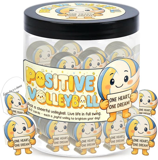 Positive Volleyball Jar With 60 Affirmation Cards – Volleyball Gifts For Women, Men - Teens, Volleyball Party Favors, Volleyball Accessories For Teen Girls, Volleyball Party Decorations