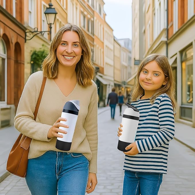 Mity rain 2PCS Protective Boot Compatible with Owala Kids Water Bottle 16 oz &14 oz, Silicone Boot Accessories for Owala Kids FreeSip 16oz & Flip 14oz (Black)