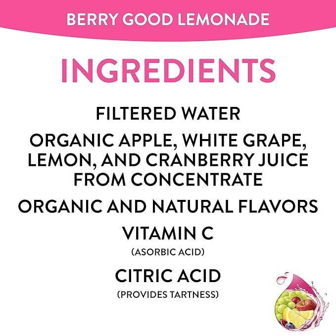 Honest Kids Organic Juice Drink, Berry Berry Good Lemonade, 6.75 Fl Oz Pouches (Pack of 32)