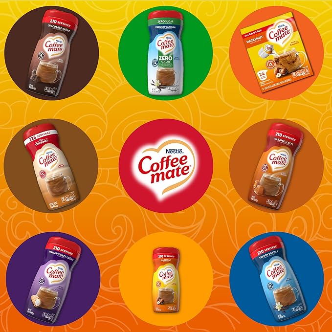 Coffee-mate Hazelnut Powdered Coffee Creamer, 15-Ounce Packages (Pack of 6)