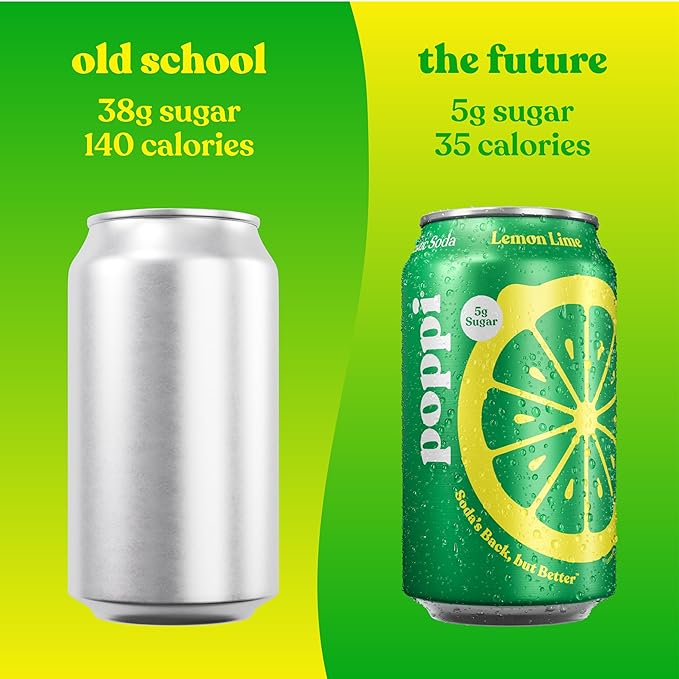 Poppi Sparkling Prebiotic Soda Beverage with Apple Cider Vinegar, Seltzer Water and Fruit Juice, The Classics Variety Pack, 12 Fl Oz, Pack of 12, Packaging May Vary