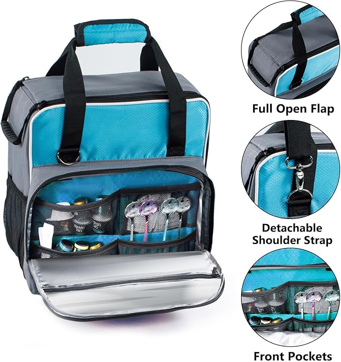 BAGSPRITE For Keurig K-Express Coffee Maker Travel Bag, K-Iced Single Serve Brewer Carrying Case with Multiple Pockets for Pods, Storage Bag With Shoulder Strap