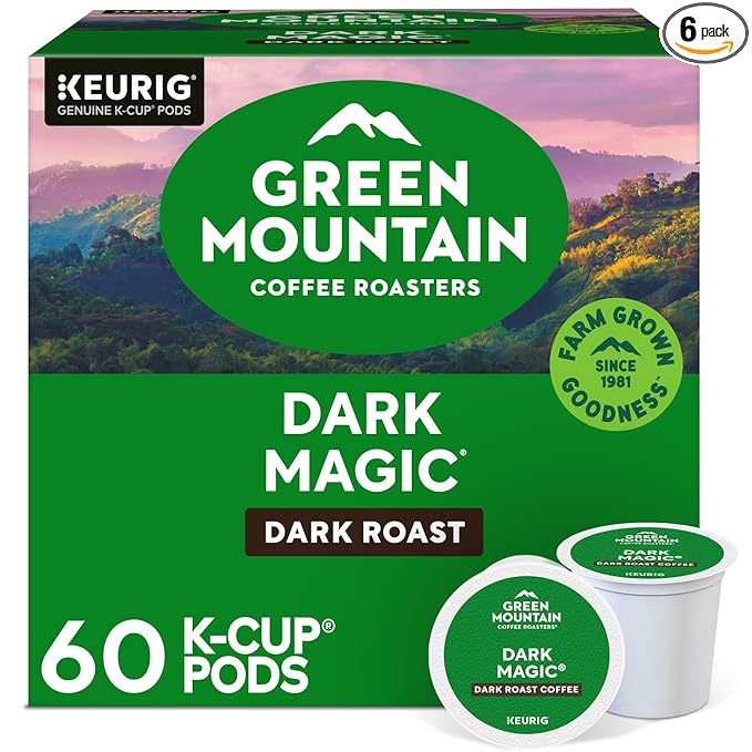 Green Mountain Coffee Roasters Dark Magic, Keurig Single Serve K-Cup Pods, Dark Roast Coffee, 60 Count, (6 Packs of 10)