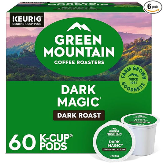 Green Mountain Coffee Roasters Dark Magic, Keurig Single Serve K-Cup Pods, Dark Roast Coffee, 60 Count, (6 Packs of 10)