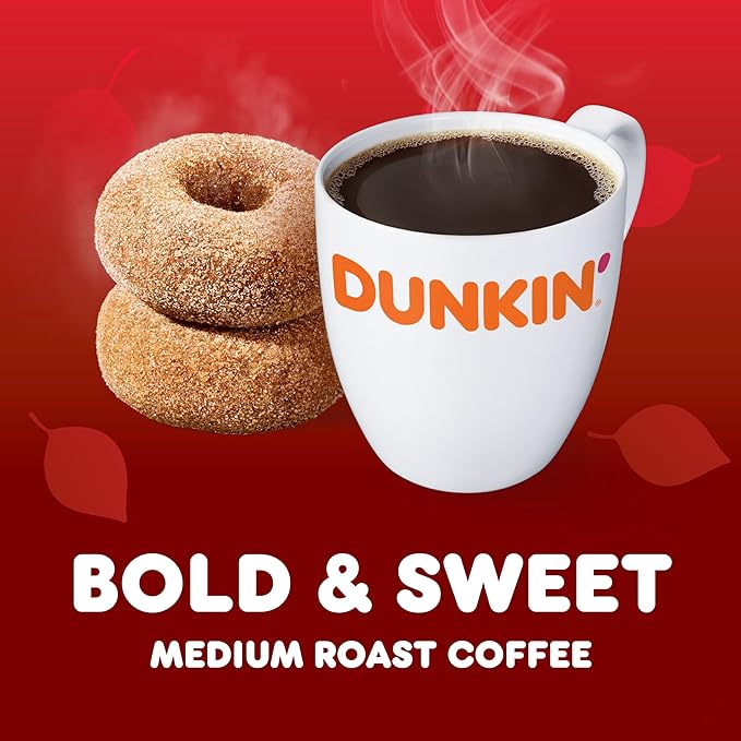 Dunkin’ Apple Cider Donut Artificially Flavored Ground Coffee, 11 Oz. Bags (Pack of 6)