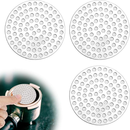 3pcs Dual Layer Espresso Puck Screen, 53mm Stainless Steel Coffee Filter Mesh Plate Reusable Accessories for Espresso Machine Portafilter Filter Basket Tools
