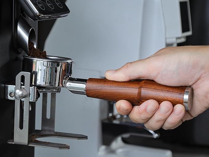 54mm Bottomless Portafilter Breville Compatible Rosewood Handle & Naked 18-21 Gram Filter Basket Included Fits Barista Express, Pro, Touch, Bambino Plus, Infuser, Duo Temp Pro Impress