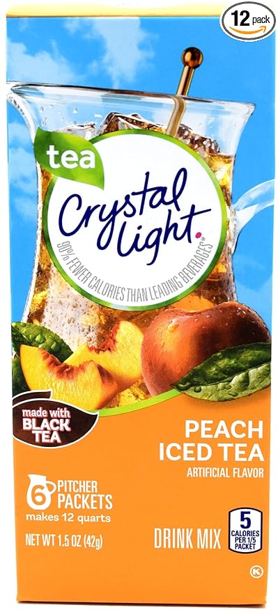 Crystal Light Peach Iced Tea Canisters (VALUE PACK OF 12)