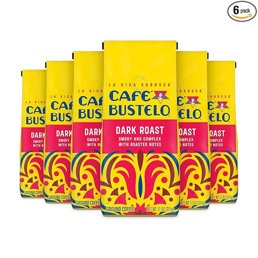 Café Bustelo Dark Roast Ground Coffee, 11-Oz. Bag (Pack of 6)