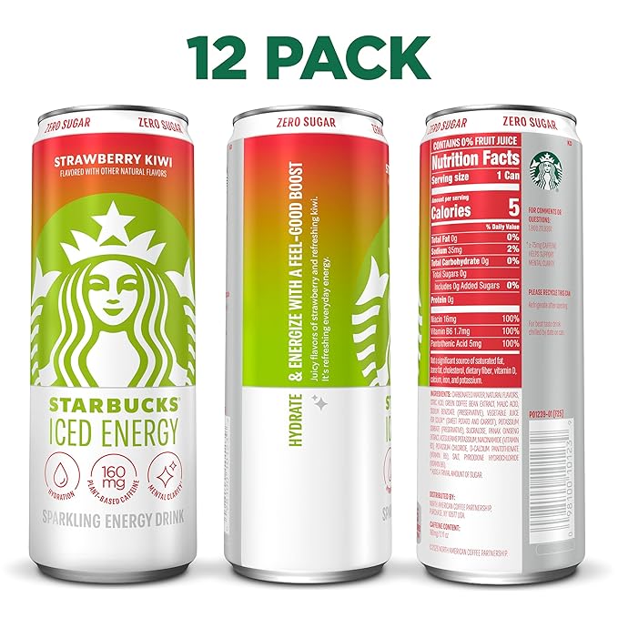 Starbucks Iced Energy, Strawberry Kiwi, 12 Fl Oz Cans (Pack of 12)