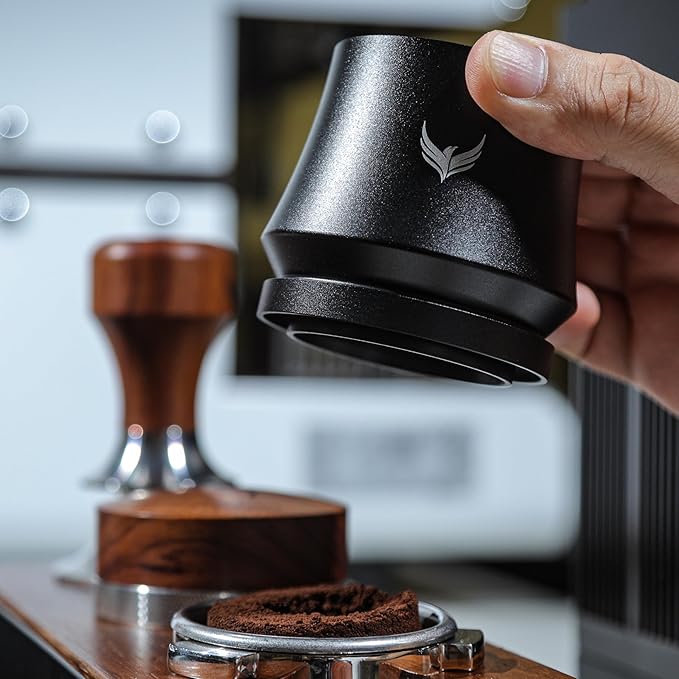 KNODOS Blind Espresso Shaker 58mm with Walnut Lid | Magnetic Dosing Cup for 58 mm Portafilters | Coffee Grounds Distribution Tool