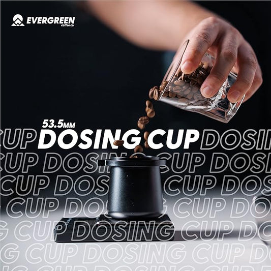 Evergreen Coffee | Espresso Accessories | 53.5mm Espresso Dosing Cup w/Activator Tab | Fits 54mm Portafilters | Breville Barista Express ProTouch, BES870XL BES870BSXL BES78VSS BES880BSS